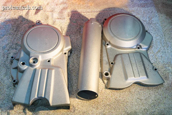 3 different bead-blasted parts