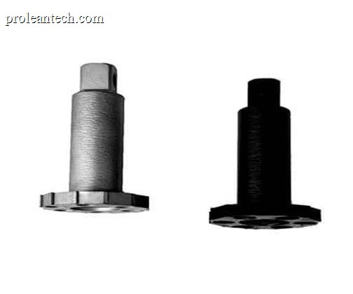 The appearance of the aluminum part before and after the black-oxide finish