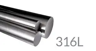 A close up view of solid 316 stainless steel rods with different diameters