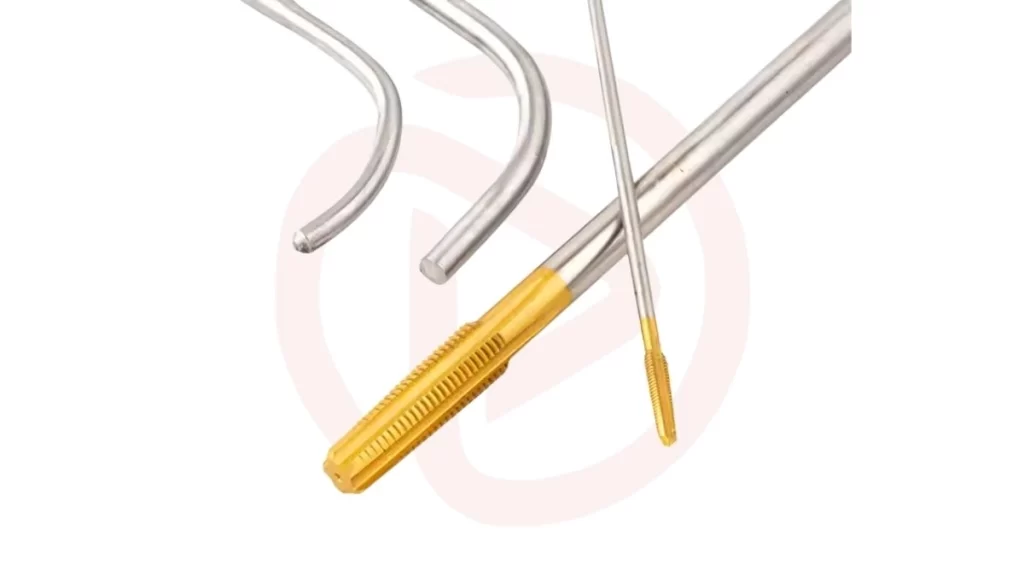 The image shows bend shank taps with a coated tip displaying different bend angles.
