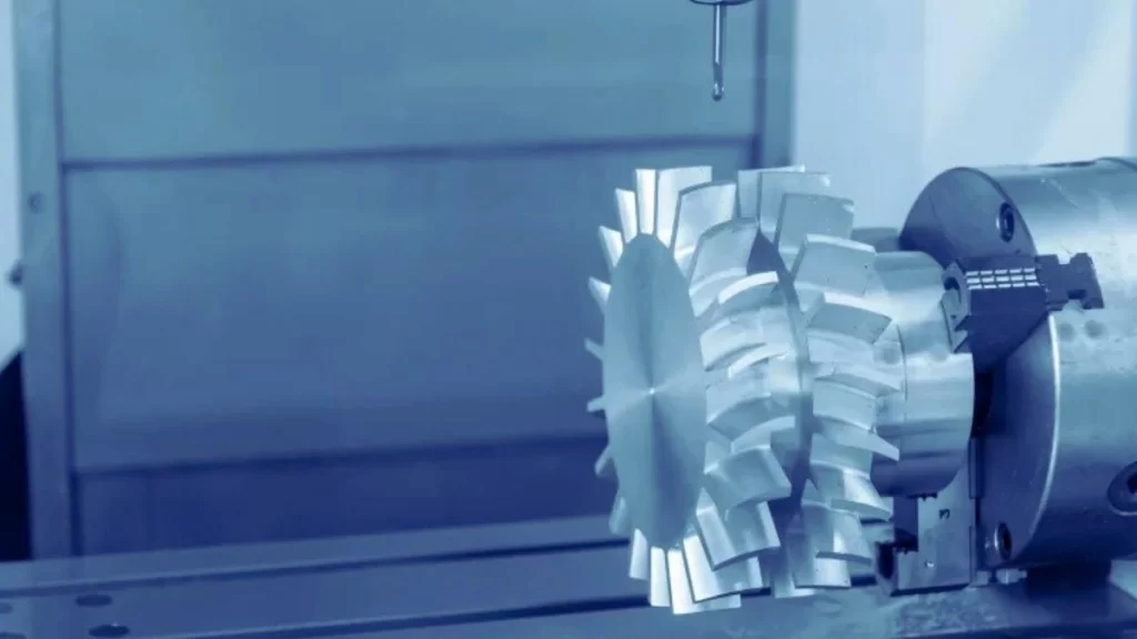 A close-up image showing an innovative CNC machining operation with a milling tool in action.