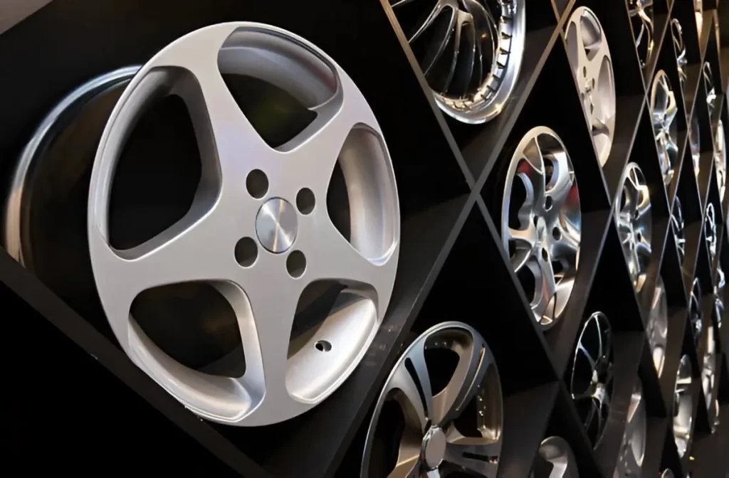 An image showing several aluminum rim frames made from Aluminum 6061, displayed together.