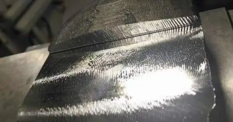 A defect on CNC machined part.