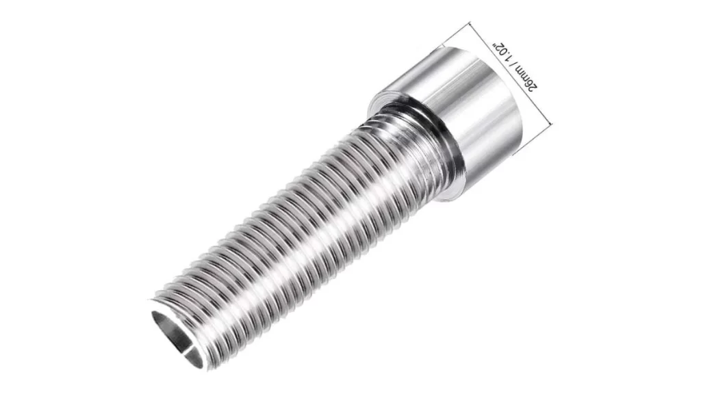 A close-up image of an extension tap, with the head size dimension displayed for reference.