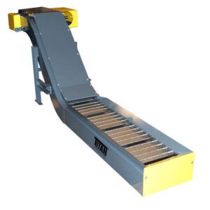 A scrap conveyor industrial plant made with the assembly of stamped stainless parts