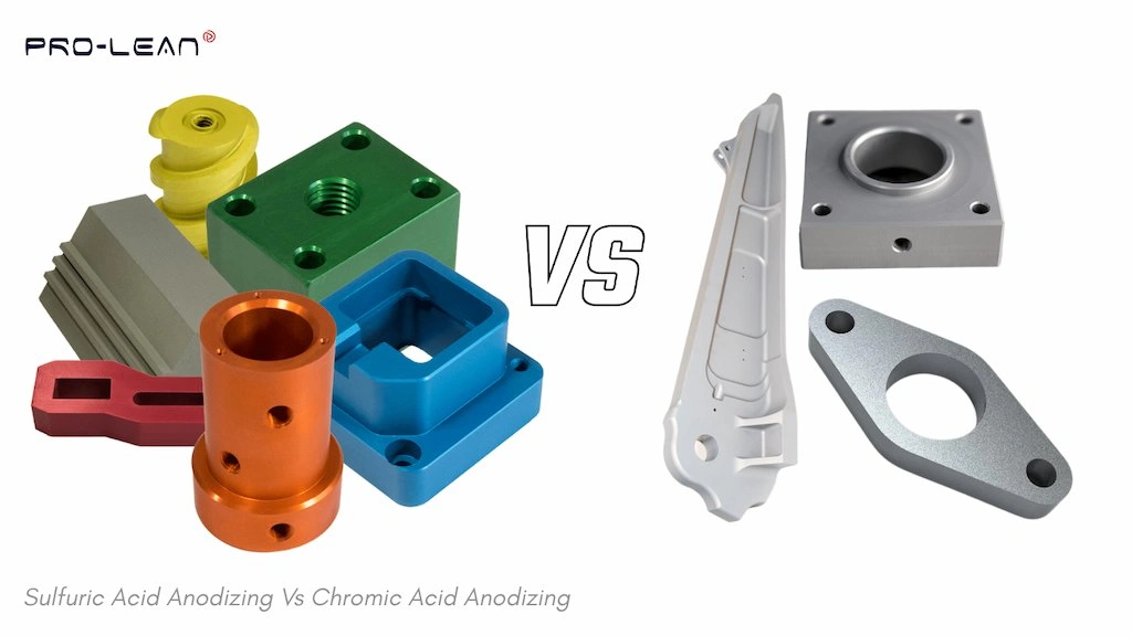 An image comparing sulfuric and chromic acid anodizing finishes 