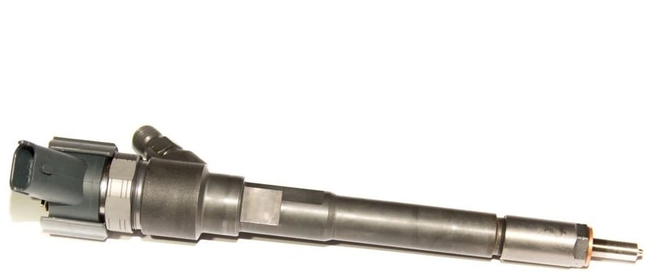 A closeup image of a common rail diesel fuel injector