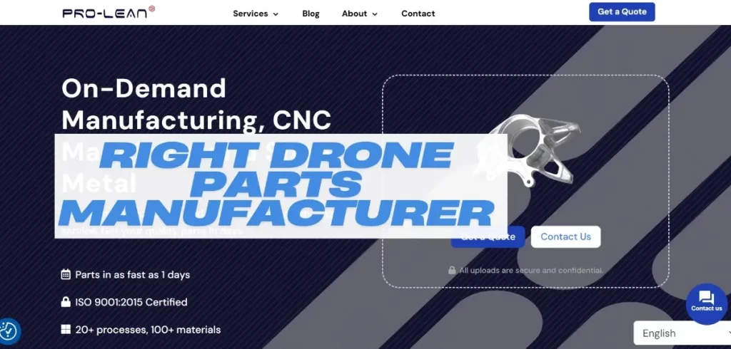 Website showcasing ProleanTech's rapid and certified custom manufacturing.