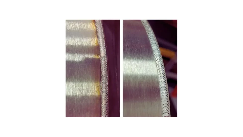 Image showing stainless steel parts before and after pickling, highlighting the removal of oxides and surface impurities to improve corrosion.