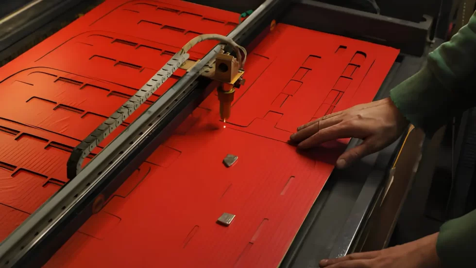 Industrial laser engraving on ABS Plastic.