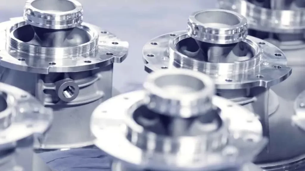 Aerospace steel machined parts displayed.