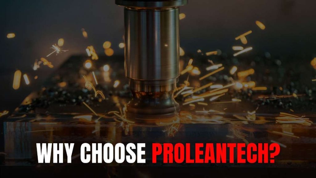 Close-up of a milling machine cutting metal, generating many bright sparks.