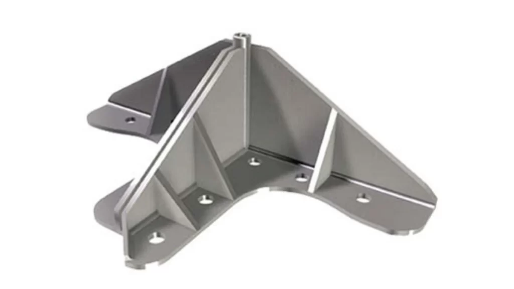 An image of a steel exterior siding prototype product with visible sides