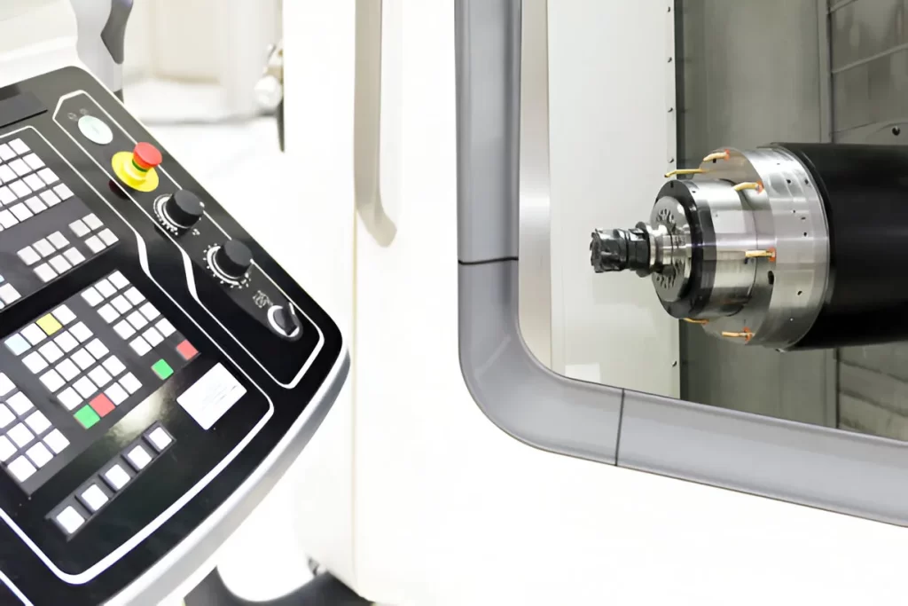 Horizontal CNC Milling Machine with the Controller Panel