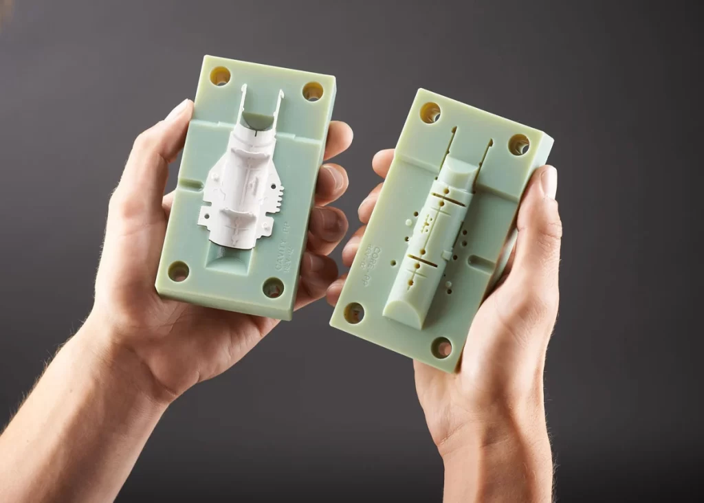 3D printed injection mold used for plastic part prototyping and low-volume production
