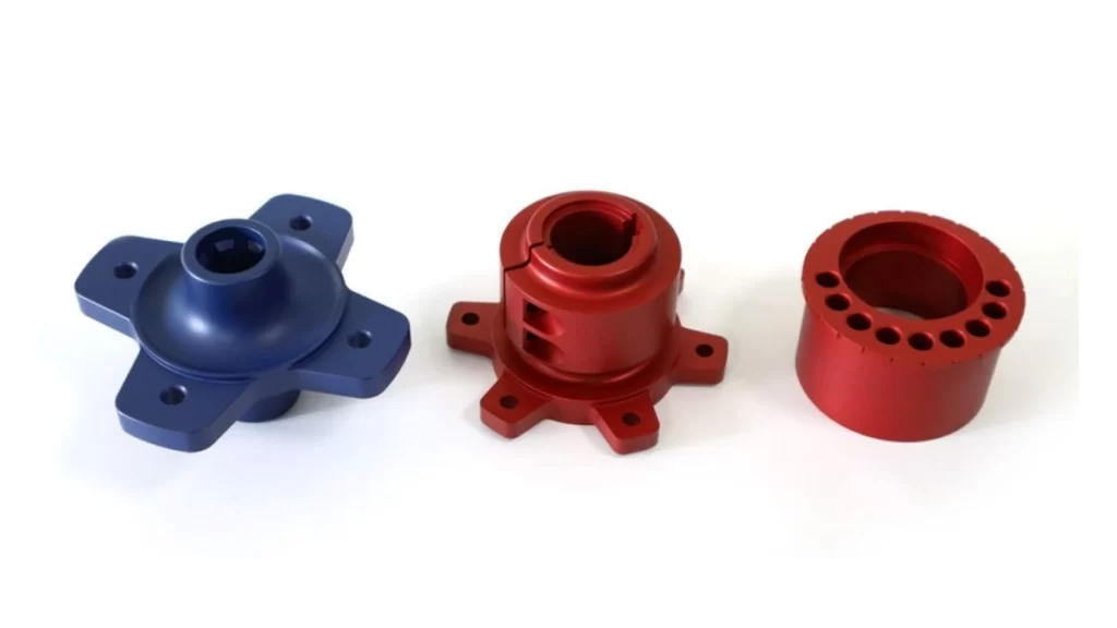 Anodized titanium parts showing a vibrant, and durable surface finish