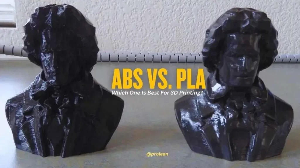 Feature image comparing ABS black and PLA black materials, with highlighted text