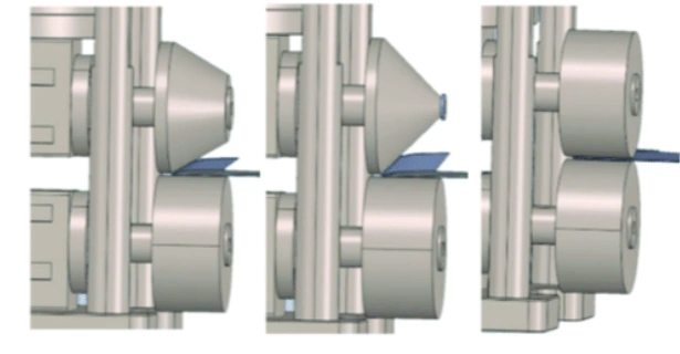 An image of a hemming tool of a double roller machine