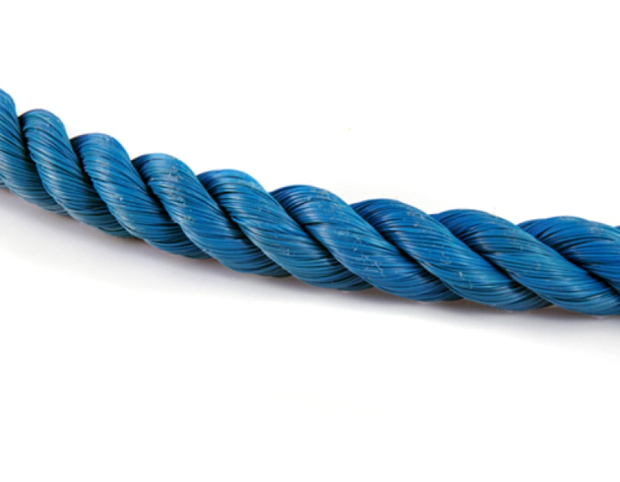 A close-up of a wound nylon rope