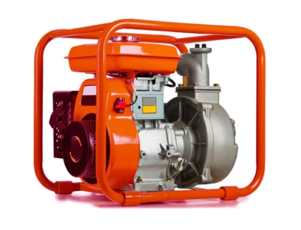 A generator colored in orange and grey epoxy coatings