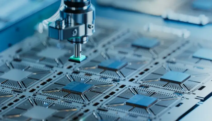 CNC probe measuring a CNC-machined electronic circuit board