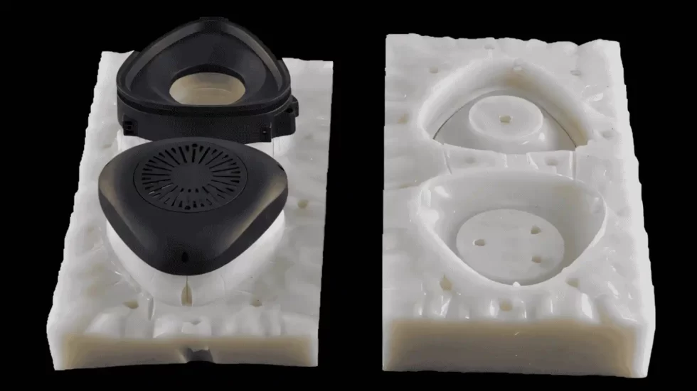 Image of a Vacuum casting mold showing a part being casted.