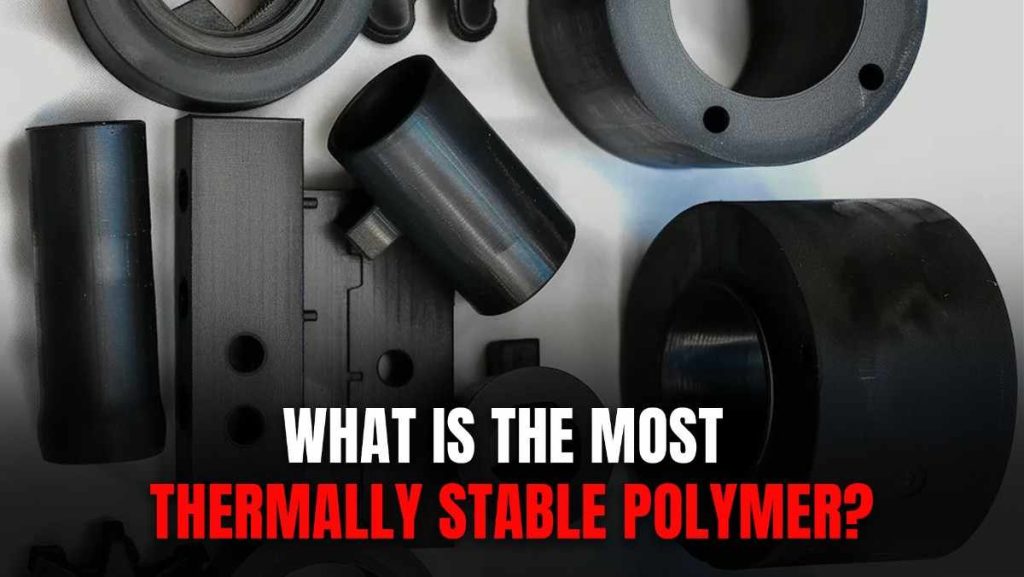 Various dark grey and black industrial polymer components and shapes.