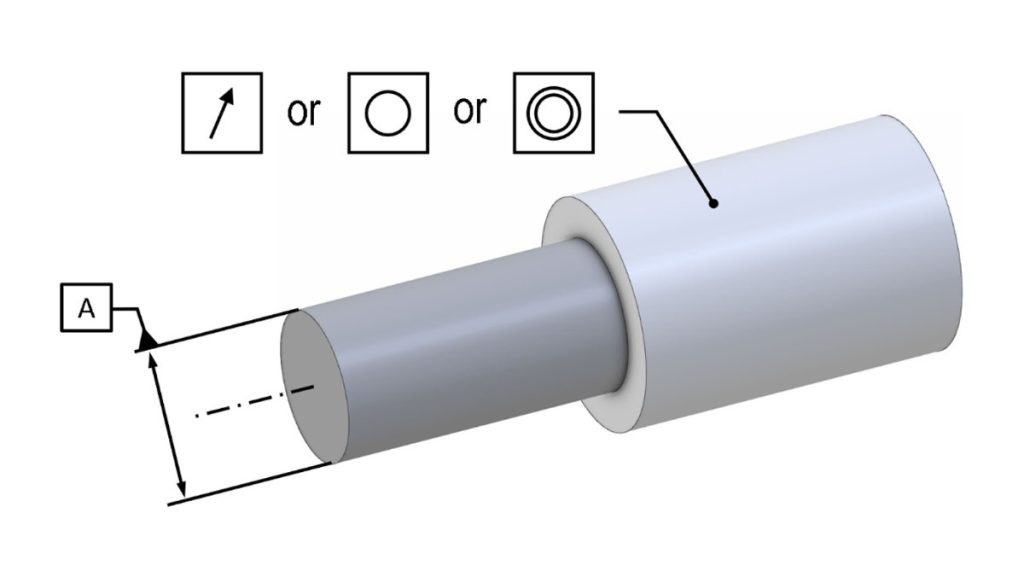 Drawing showing circular runout geometric tolerance.