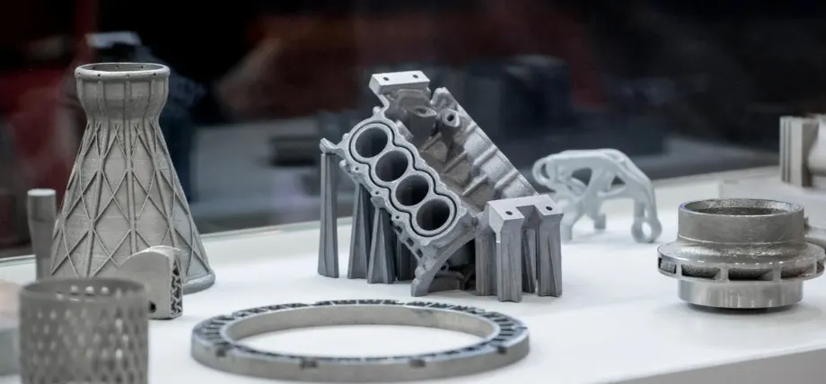 Different metal parts with details in gray