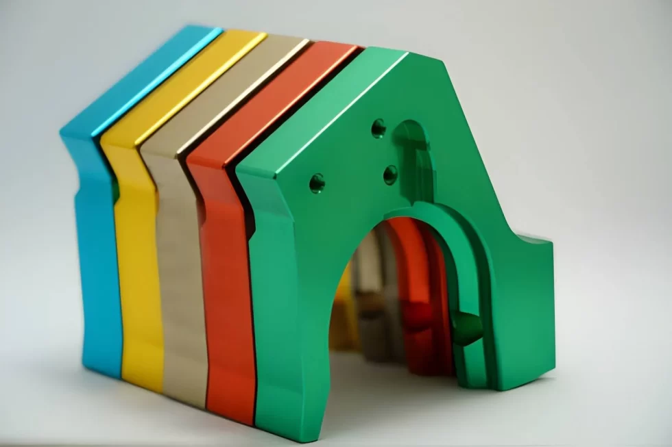 Lightweight aluminum parts with anodized finish.