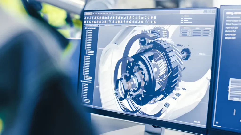 A 3D prototype design on a computer screen