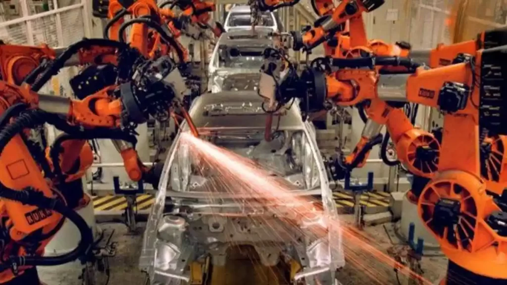 An industrial car manufacturing facility