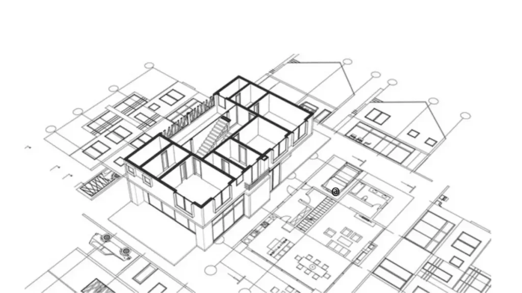 The image clearly demonstrates an architectural drawing showing a building design.