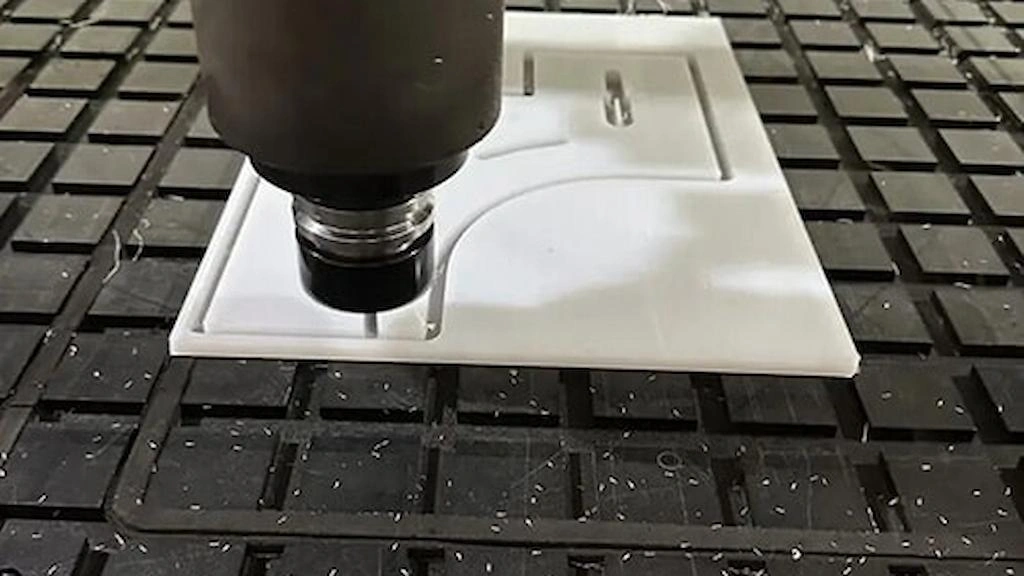 An illustration of the HDPE CNC routing process