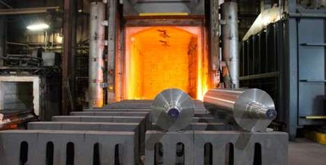 Steel parts in a heating chamber for heat treatment