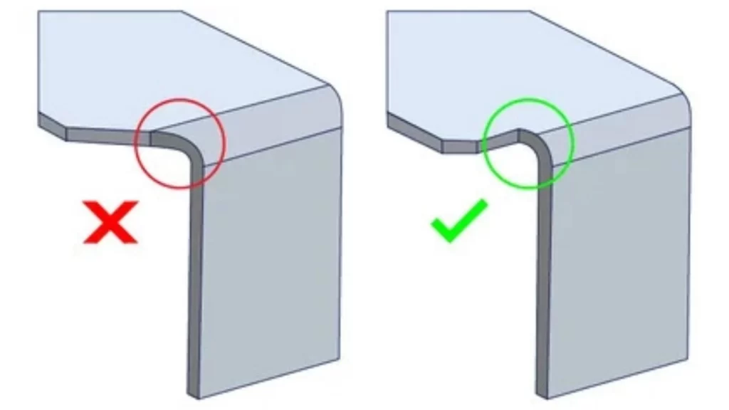 Bending radius guide with 3D illustration