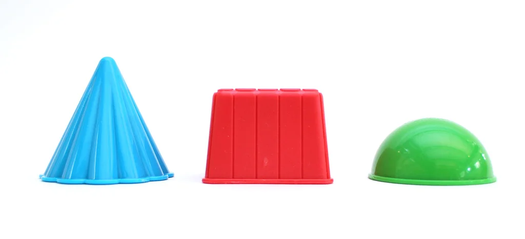 Three plastic toys made from one part mold casting.