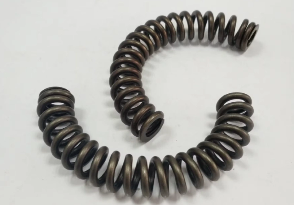 Two shiny black springs of a dual-mass flywheel