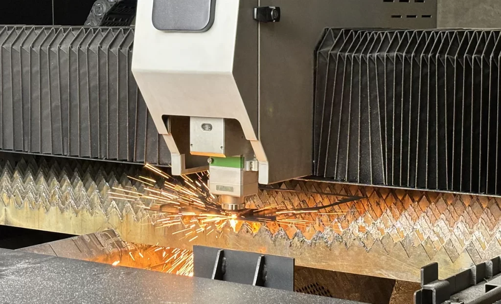 Cutting of a brass sheet using a laser